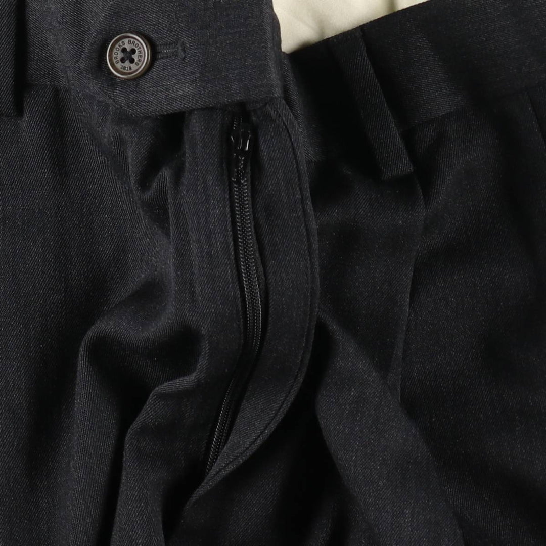 Brooks Brothers 1818 Madison Two-Pleat Wool Trousers, Men's Size W34 (approx.) wool Charcoal Vintage Second Hand