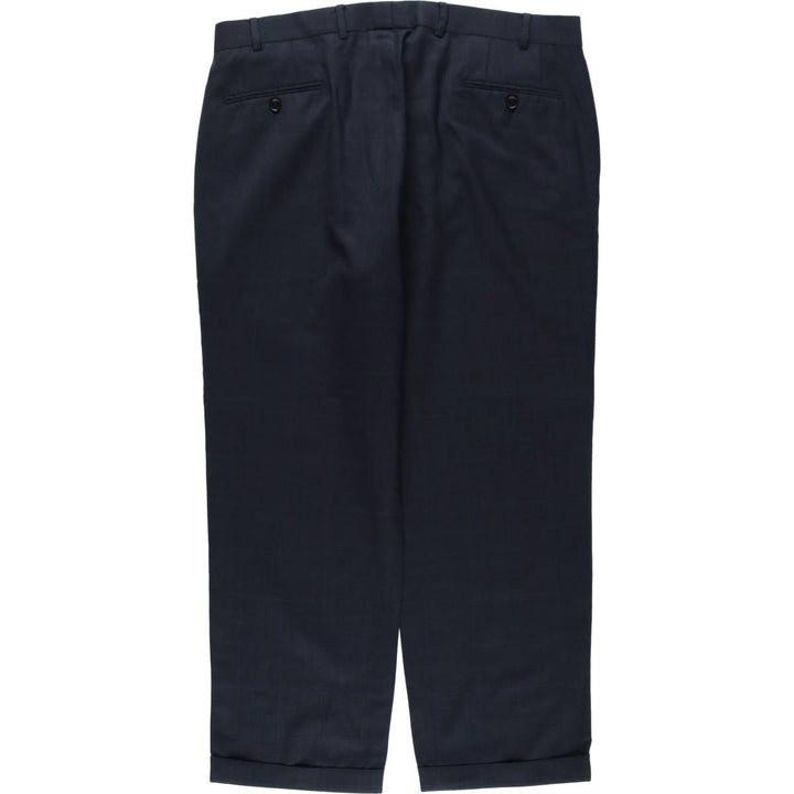 Ralph Lauren LAUREN Check Pattern Wool Pants Slacks Men's W38 (approx.) wool navy blue type Vintage Second Hand