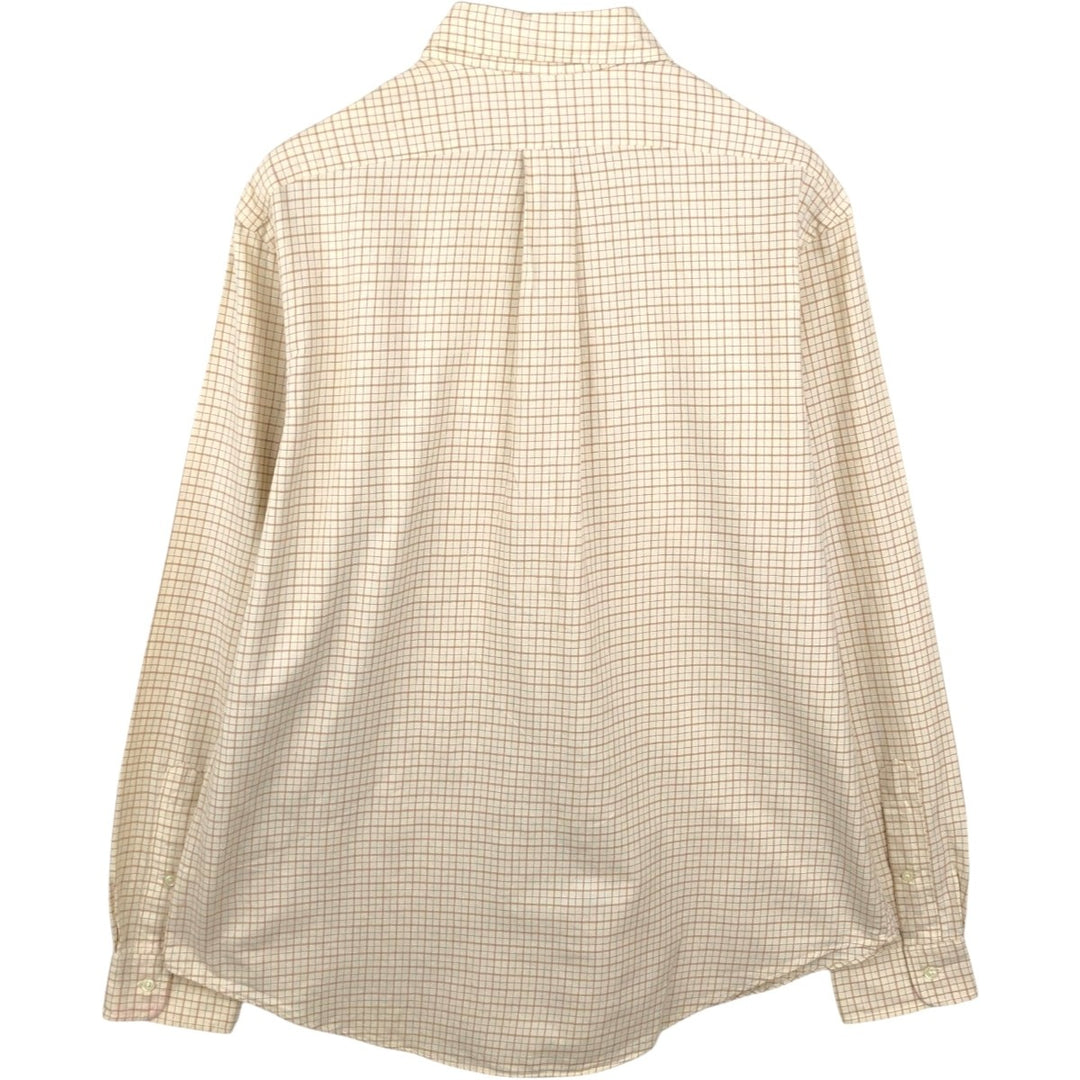 Ralph Lauren CUSTOM FIT long sleeve button down check shirt men's XL size cotton Beige type Vintage Second Hand