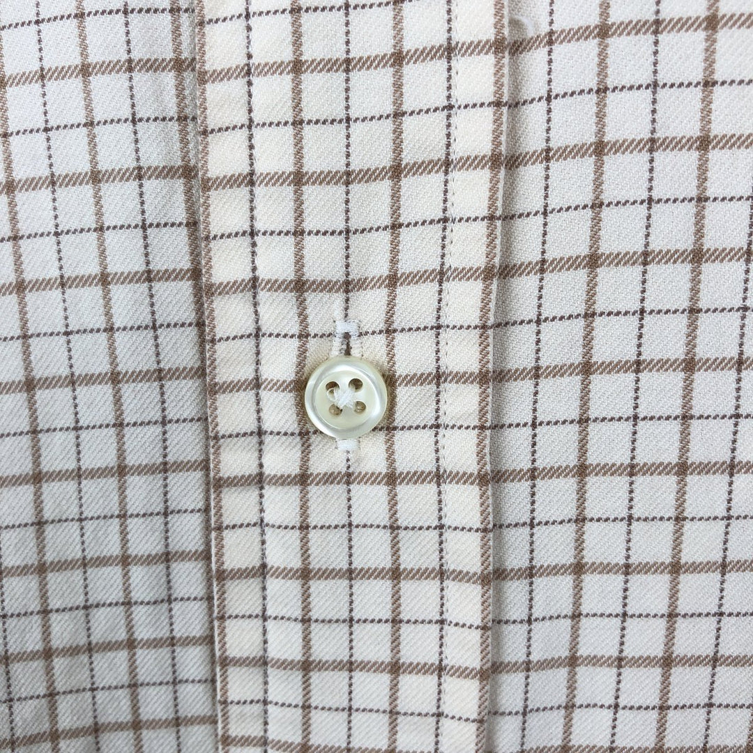 Ralph Lauren CUSTOM FIT long sleeve button down check shirt men's XL size cotton Beige type Vintage Second Hand