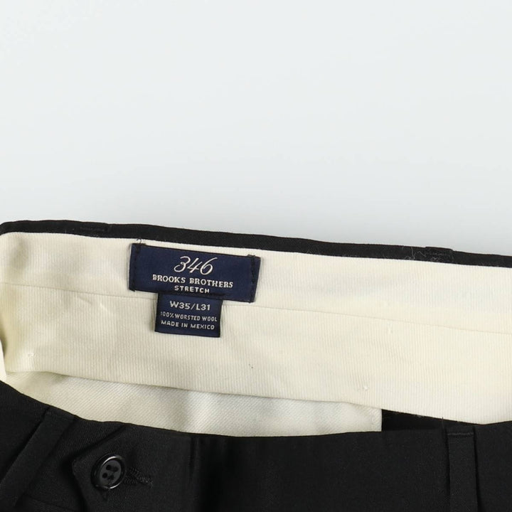 Brooks Brothers 346 Two-pleat Wool Pants, Men's Size 35 wool black type Vintage Second Hand