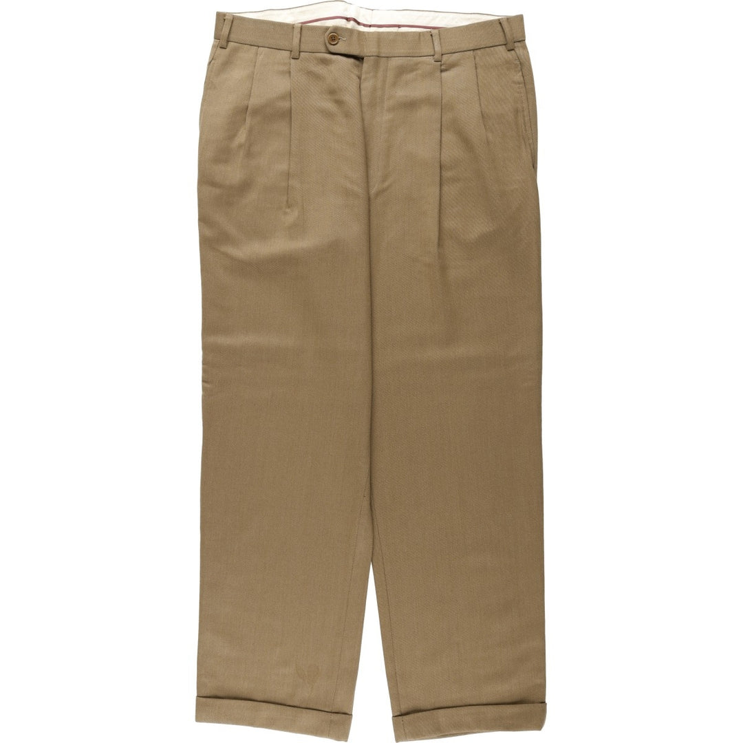 Brooks Brothers two-pleat wool trousers, made in Canada, men's size W36 (approx.). wool beige type brown Vintage Second Hand