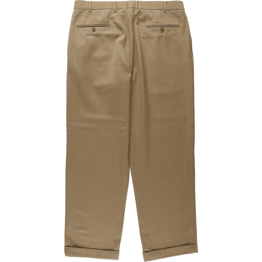 Brooks Brothers two-pleat wool trousers, made in Canada, men's size W36 (approx.). wool beige type brown Vintage Second Hand