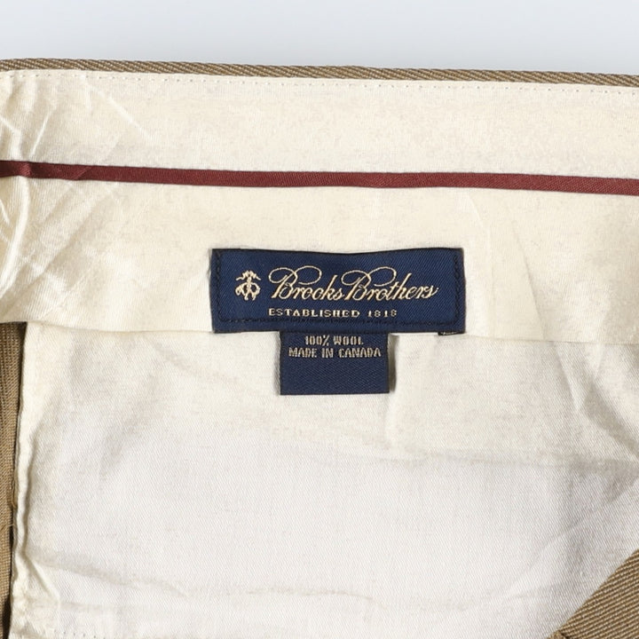 Brooks Brothers two-pleat wool trousers, made in Canada, men's size W36 (approx.). wool beige type brown Vintage Second Hand