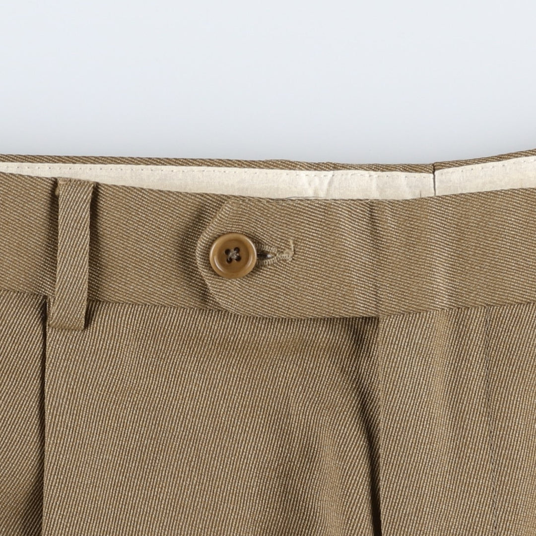 Brooks Brothers two-pleat wool trousers, made in Canada, men's size W36 (approx.). wool beige type brown Vintage Second Hand