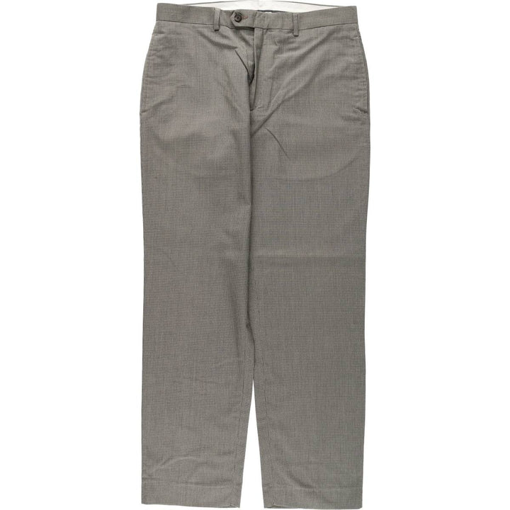 Ralph Lauren RALPH Check Pattern Slacks Pants Men's W33 (approx.) polyester Khaki type beige Vintage Second Hand