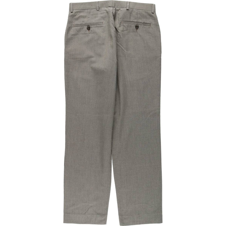Ralph Lauren RALPH Check Pattern Slacks Pants Men's W33 (approx.) polyester Khaki type beige Vintage Second Hand