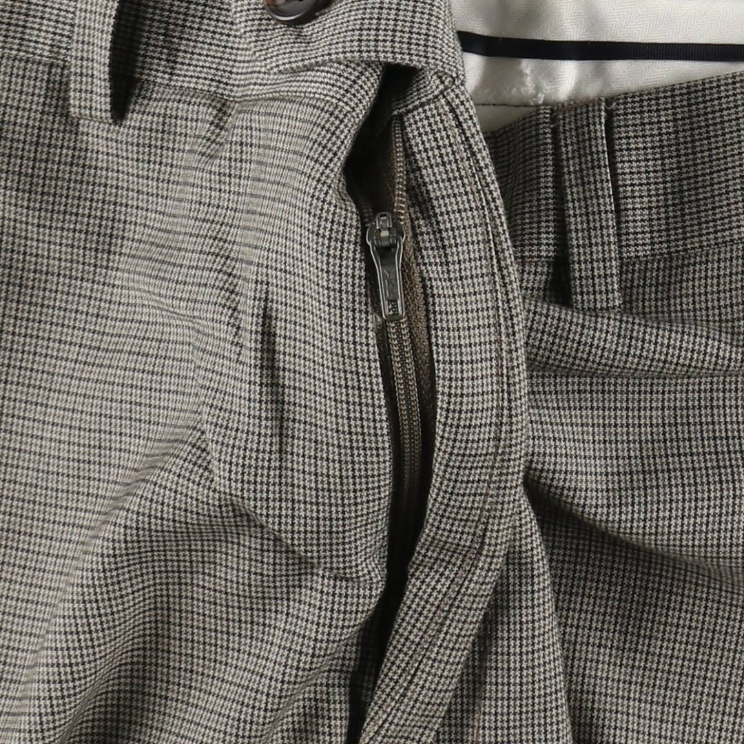 Ralph Lauren RALPH Check Pattern Slacks Pants Men's W33 (approx.) polyester Khaki type beige Vintage Second Hand