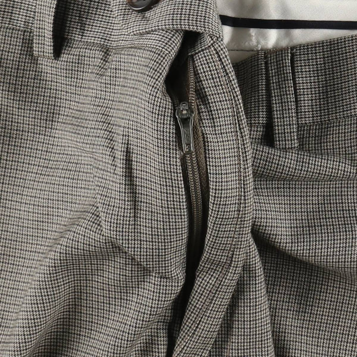 Ralph Lauren RALPH Check Pattern Slacks Pants Men's W33 (approx.) polyester Khaki type beige Vintage Second Hand