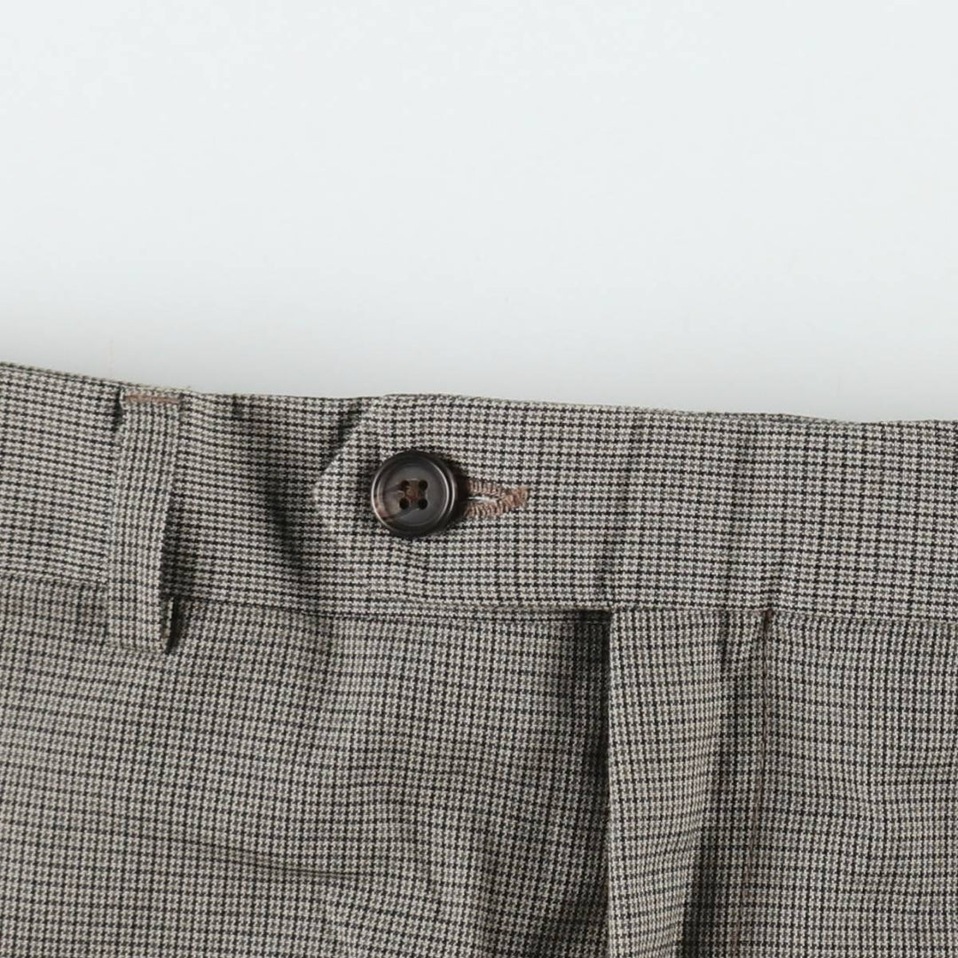 Ralph Lauren RALPH Check Pattern Slacks Pants Men's W33 (approx.) polyester Khaki type beige Vintage Second Hand