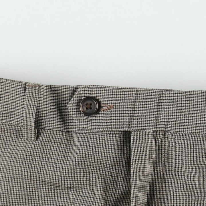 Ralph Lauren RALPH Check Pattern Slacks Pants Men's W33 (approx.) polyester Khaki type beige Vintage Second Hand