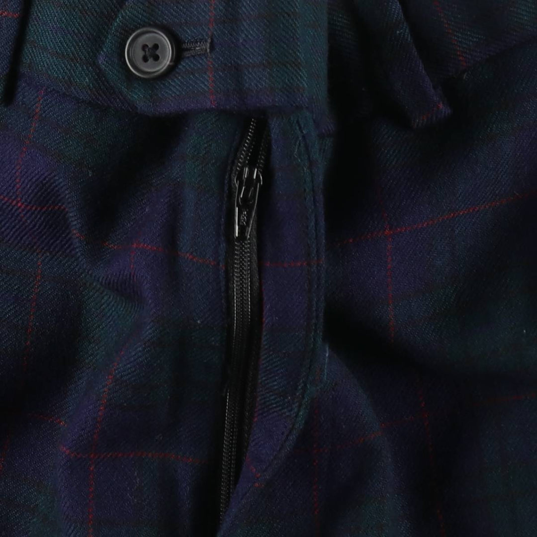 Brooks Brothers Madison Check Pattern Wool Pants Slacks Men's W34 (approx.) wool navy blue type Vintage Second Hand