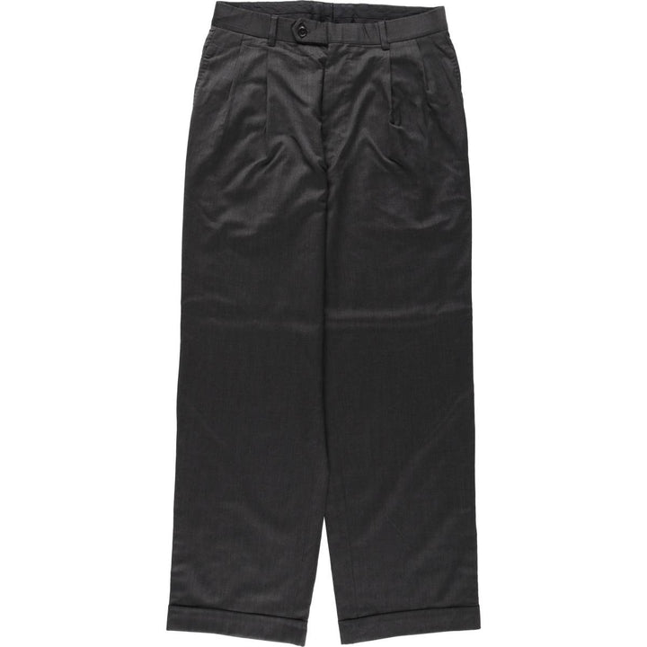Brooks Brothers 346 Two-Pleat Wool Trousers, Made in Canada, Men's Size W31 (approx.) wool Charcoal Vintage Second Hand