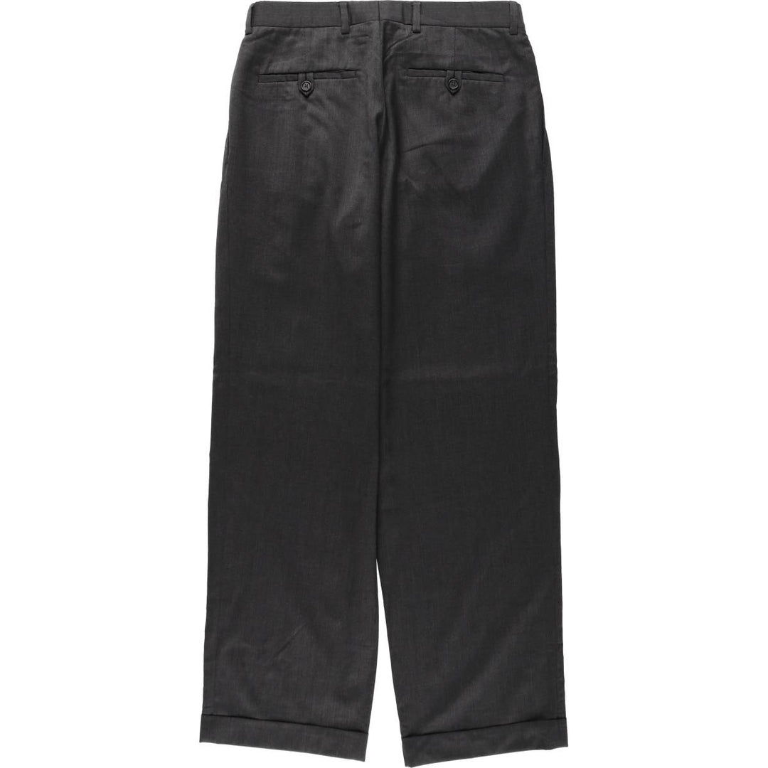 Brooks Brothers 346 Two-Pleat Wool Trousers, Made in Canada, Men's Size W31 (approx.) wool Charcoal Vintage Second Hand