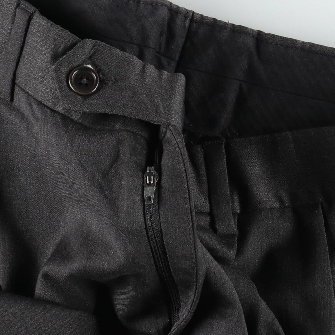 Brooks Brothers 346 Two-Pleat Wool Trousers, Made in Canada, Men's Size W31 (approx.) wool Charcoal Vintage Second Hand