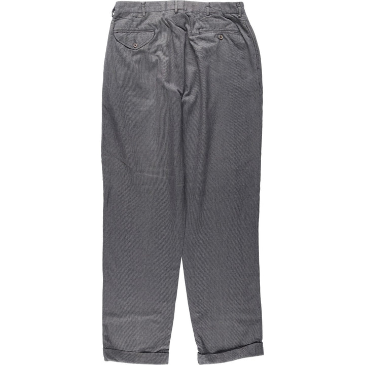 Ralph Lauren POLO by Ralph Lauren Men's Two-Pleated Cotton Slacks, Size W33 cotton gray type Vintage Second Hand