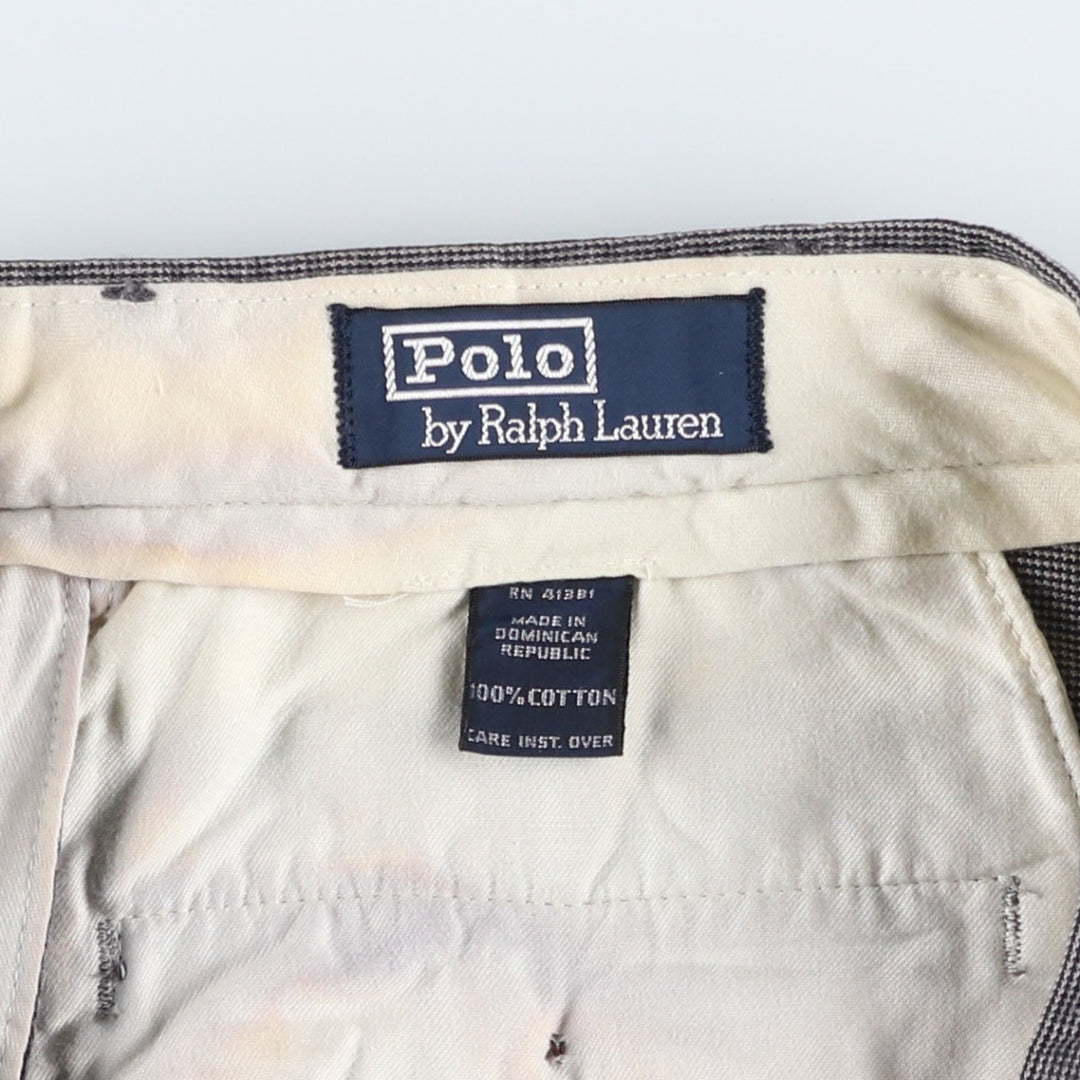 Ralph Lauren POLO by Ralph Lauren Men's Two-Pleated Cotton Slacks, Size W33 cotton gray type Vintage Second Hand