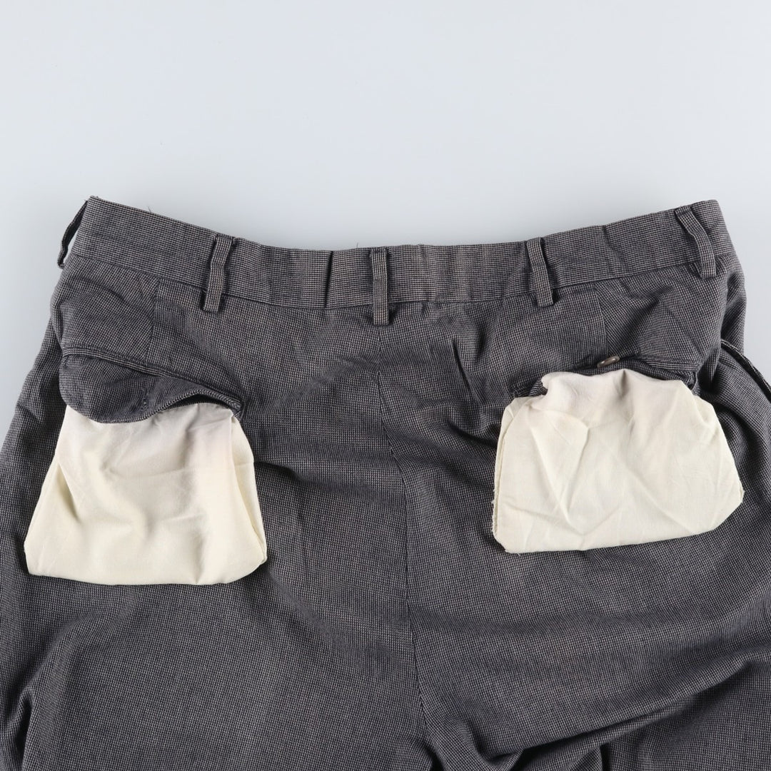 Ralph Lauren POLO by Ralph Lauren Men's Two-Pleated Cotton Slacks, Size W33 cotton gray type Vintage Second Hand