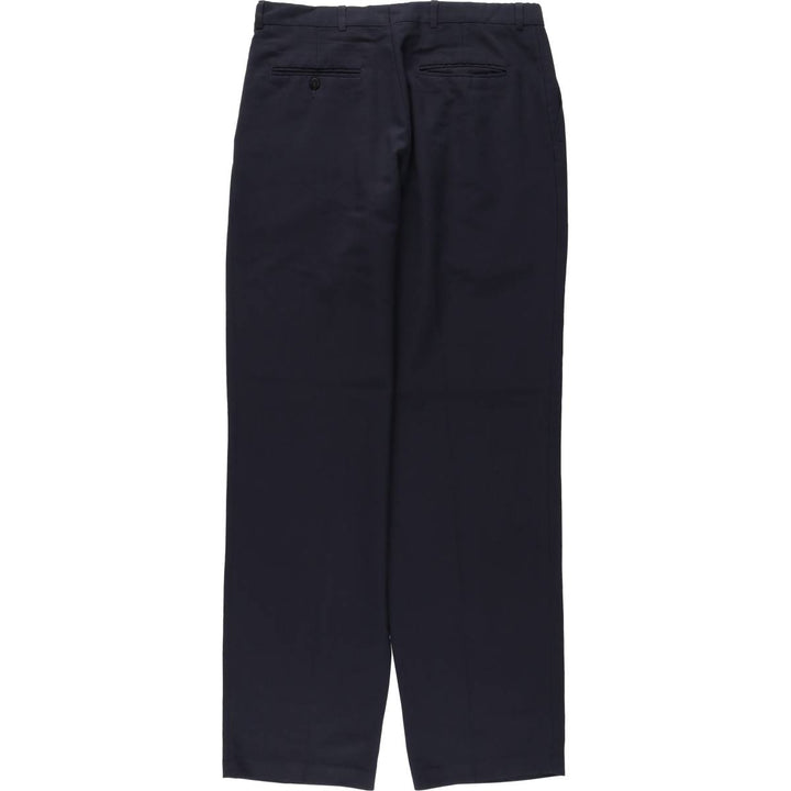 1990'S Levi's Travelers Dress Slacks, Two-Pleat Trousers, Men's Size W33 (approx.), Vintage polyester navy blue type Vintage Second Hand