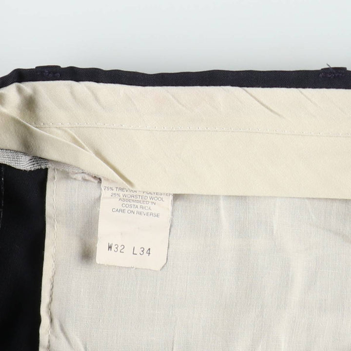 1990'S Levi's Travelers Dress Slacks, Two-Pleat Trousers, Men's Size W33 (approx.), Vintage polyester navy blue type Vintage Second Hand