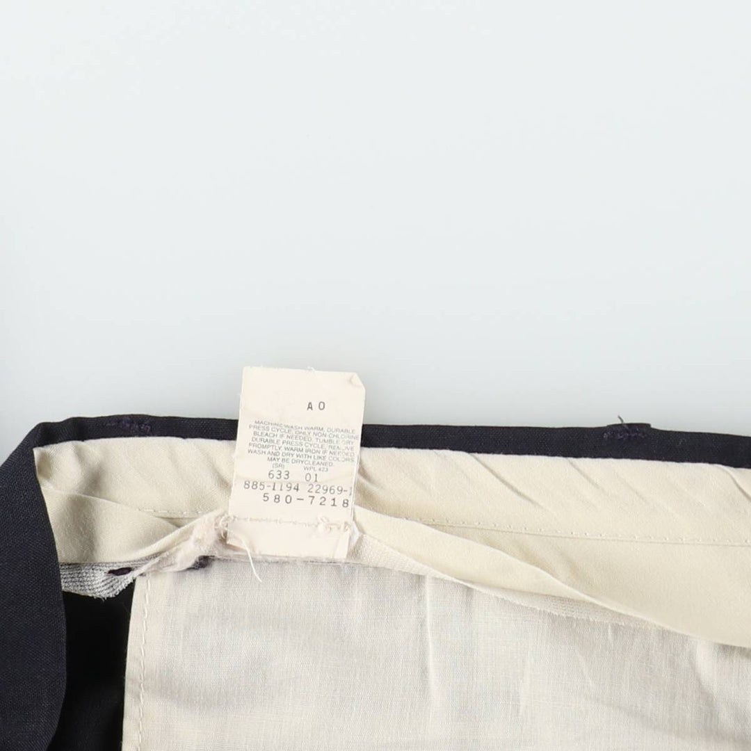 1990'S Levi's Travelers Dress Slacks, Two-Pleat Trousers, Men's Size W33 (approx.), Vintage polyester navy blue type Vintage Second Hand