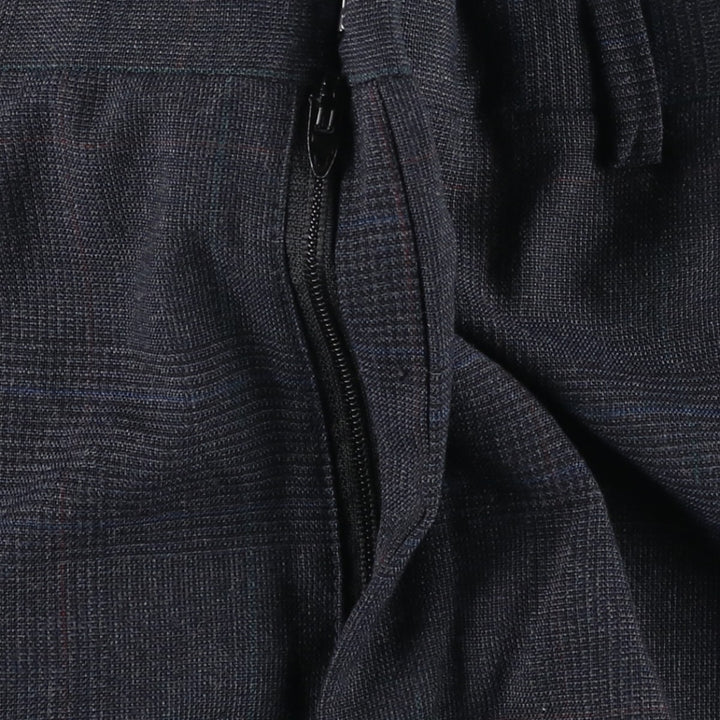 ~90'S Check Pattern Glen Plaid Slacks Pants Men's W32 (approx.) Vintage unclear Charcoal Vintage Second Hand