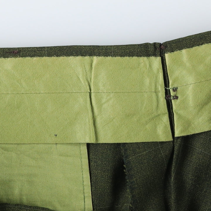 Vintage 90'S check pattern slacks pants, men's size W34 (approx.). unclear Green type dark green Vintage Second Hand
