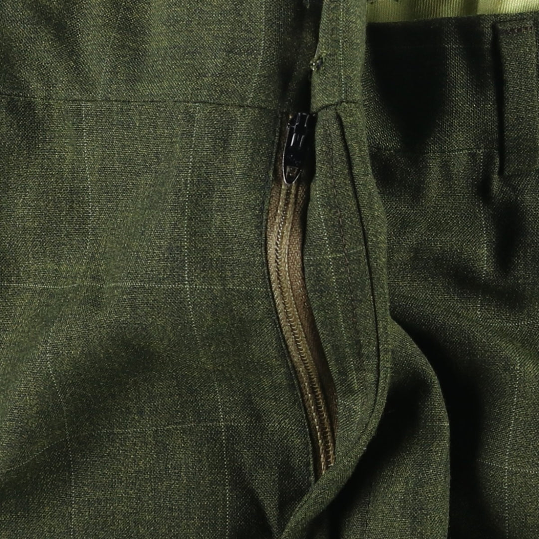 Vintage 90'S check pattern slacks pants, men's size W34 (approx.). unclear Green type dark green Vintage Second Hand