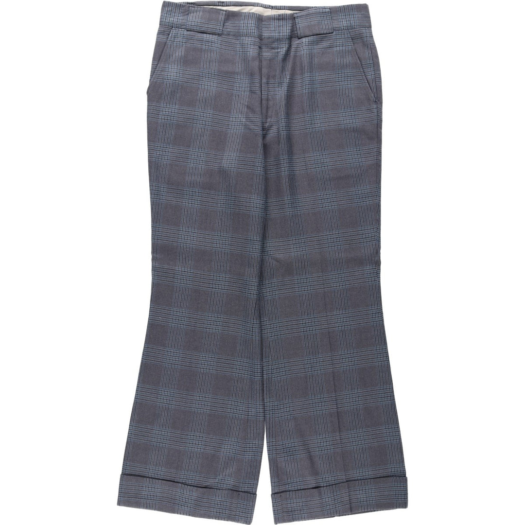 1970'S HARRIS SLACKS Glen Plaid Flare Pants, Men's Size W36 (approx.), Vintage unclear gray type Vintage Second Hand