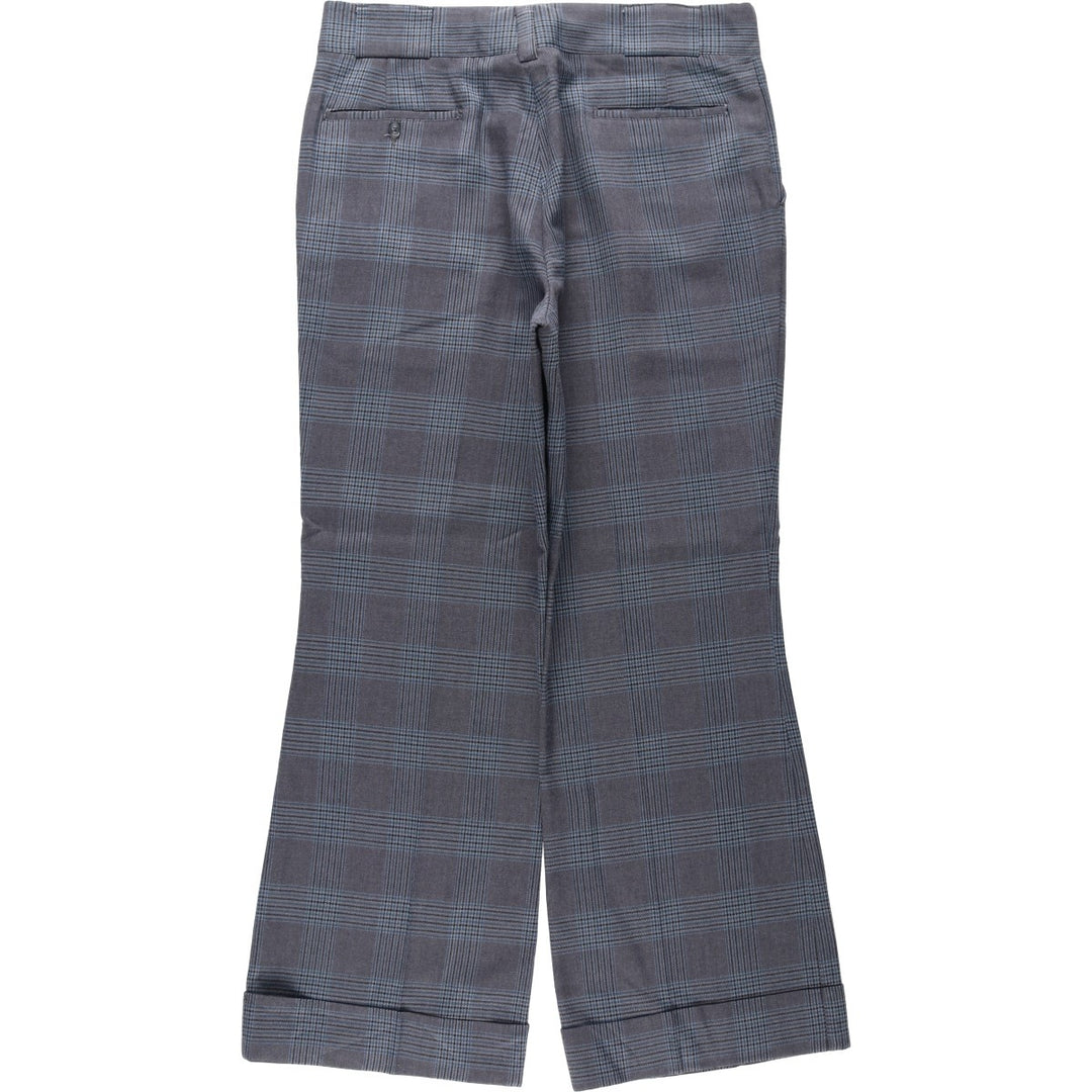 1970'S HARRIS SLACKS Glen Plaid Flare Pants, Men's Size W36 (approx.), Vintage unclear gray type Vintage Second Hand