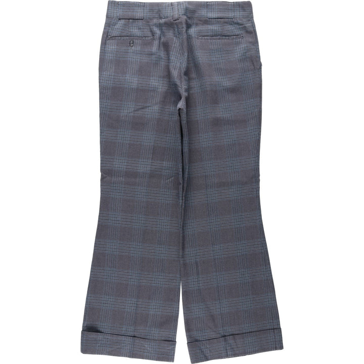 1970'S HARRIS SLACKS Glen Plaid Flare Pants, Men's Size W36 (approx.), Vintage unclear gray type Vintage Second Hand