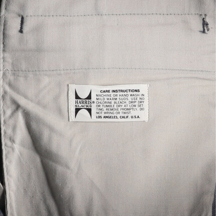 1970'S HARRIS SLACKS Glen Plaid Flare Pants, Men's Size W36 (approx.), Vintage unclear gray type Vintage Second Hand