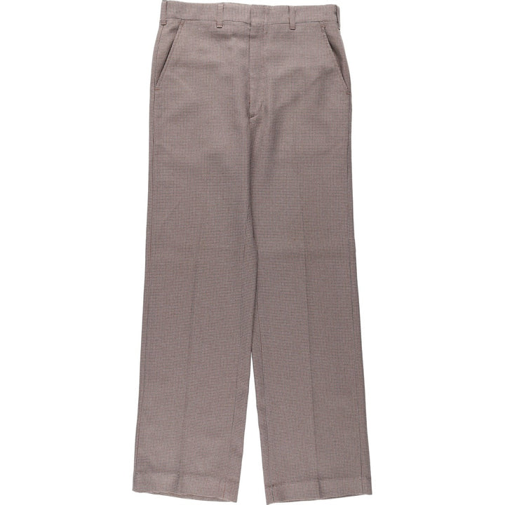 1970'S HAGGAR Houndstooth Pattern Slacks Pants, Made in USA, Men's W32 (approx.), Vintage unclear brown type Vintage Second Hand