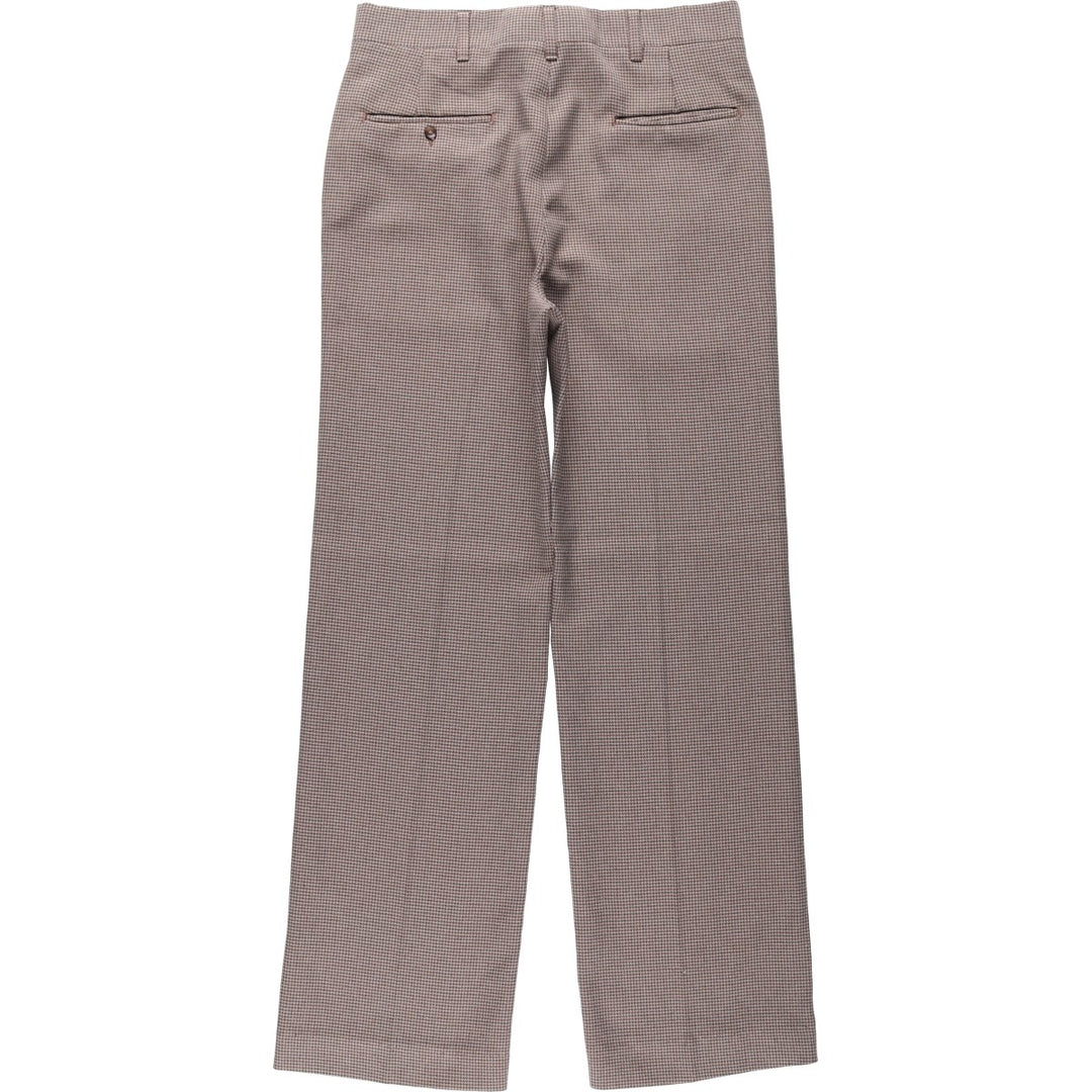 1970'S HAGGAR Houndstooth Pattern Slacks Pants, Made in USA, Men's W32 (approx.), Vintage unclear brown type Vintage Second Hand