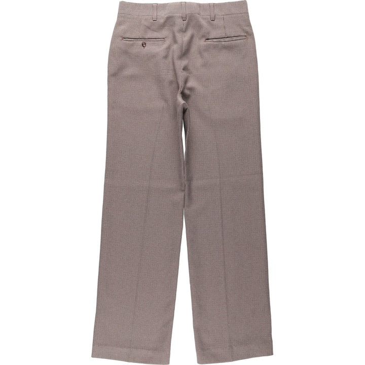 1970'S HAGGAR Houndstooth Pattern Slacks Pants, Made in USA, Men's W32 (approx.), Vintage unclear brown type Vintage Second Hand
