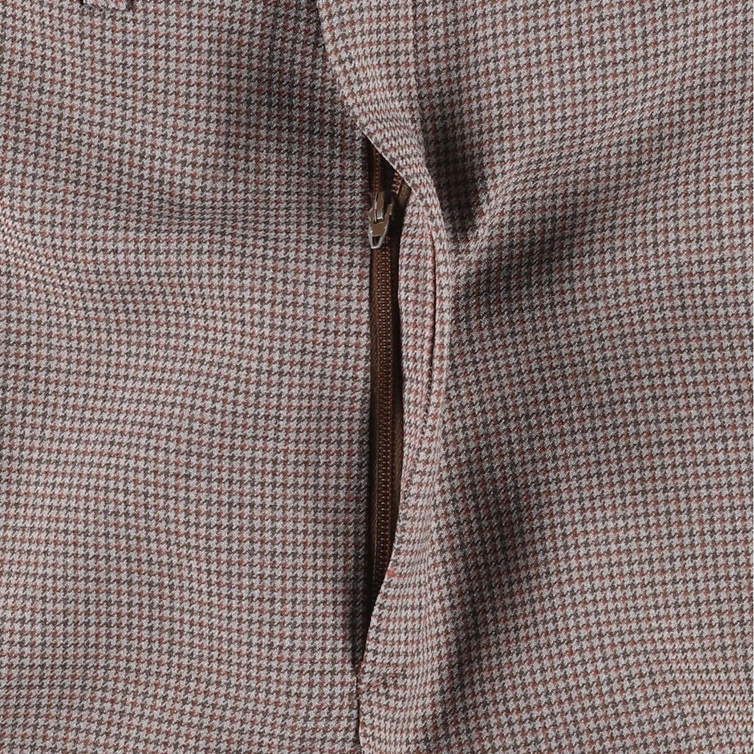 1970'S HAGGAR Houndstooth Pattern Slacks Pants, Made in USA, Men's W32 (approx.), Vintage unclear brown type Vintage Second Hand