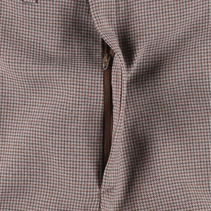 1970'S HAGGAR Houndstooth Pattern Slacks Pants, Made in USA, Men's W32 (approx.), Vintage unclear brown type Vintage Second Hand
