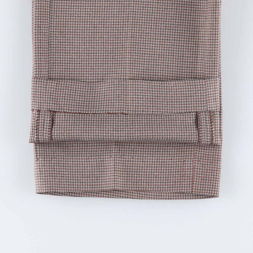 1970'S HAGGAR Houndstooth Pattern Slacks Pants, Made in USA, Men's W32 (approx.), Vintage unclear brown type Vintage Second Hand