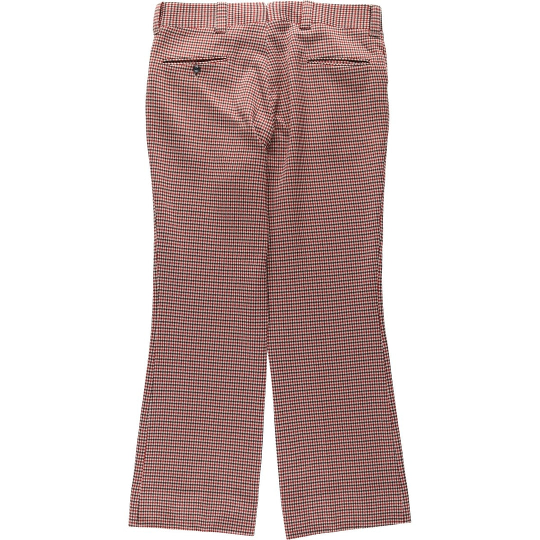 Checkered Pattern Flare Pants, Men's W36 (approx.), Vintage unclear ivory Vintage Second Hand