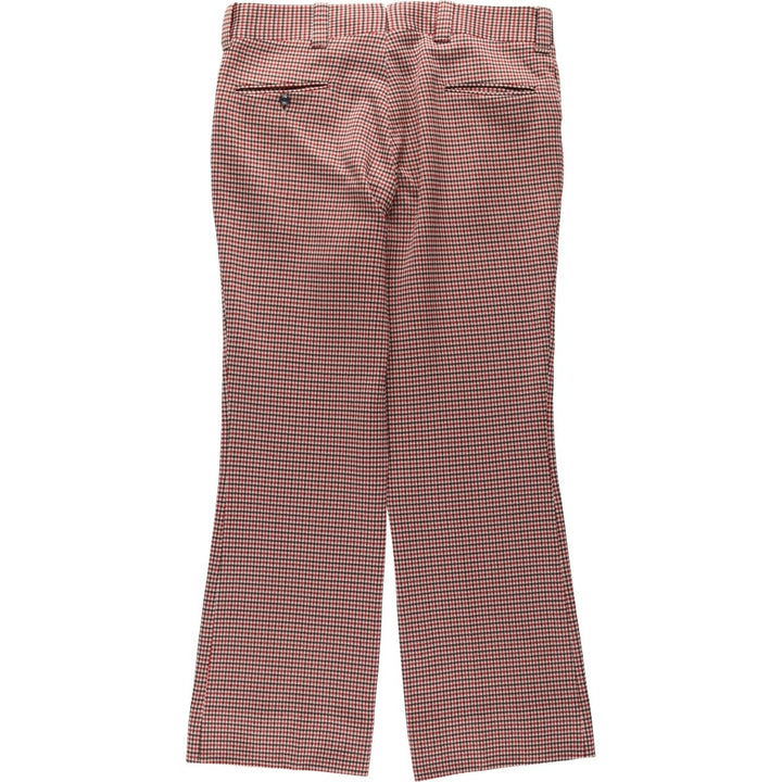 Checkered Pattern Flare Pants, Men's W36 (approx.), Vintage unclear ivory Vintage Second Hand