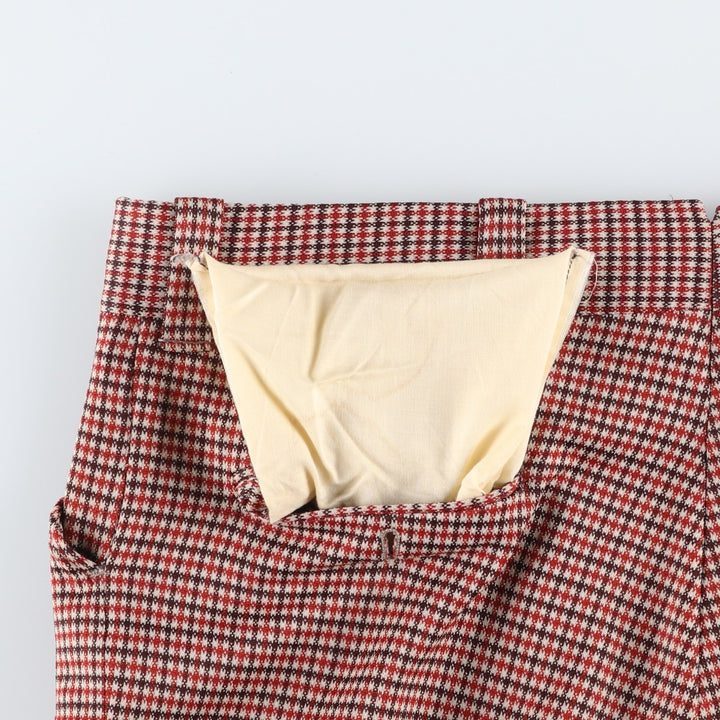 Checkered Pattern Flare Pants, Men's W36 (approx.), Vintage unclear ivory Vintage Second Hand