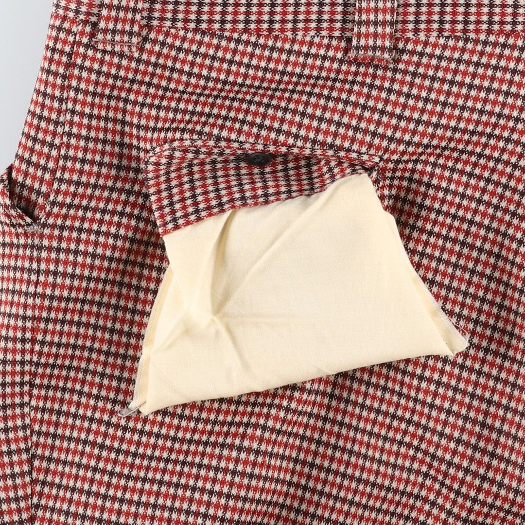 Checkered Pattern Flare Pants, Men's W36 (approx.), Vintage unclear ivory Vintage Second Hand