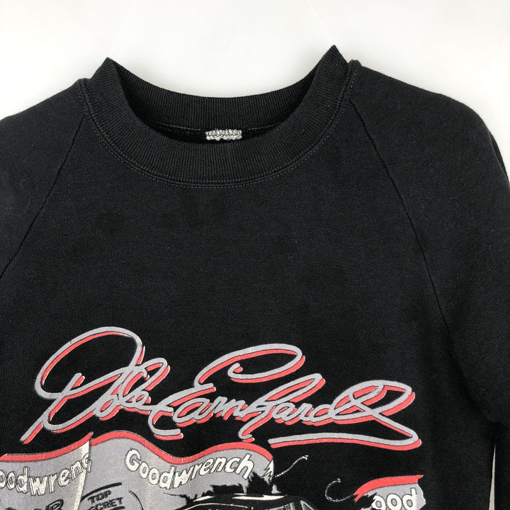 1980'S NASCAR Dale Earnhardt Print Sweatshirt, Women's Size S (approx.), Vintage unclear black type Vintage Second Hand