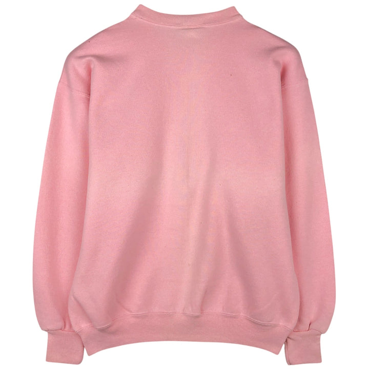 1980'S Hanes Blue Tag Printed Sweatshirt, Made in USA, Women's Size L (Equivalent), Vintage cotton pink type Vintage Second Hand