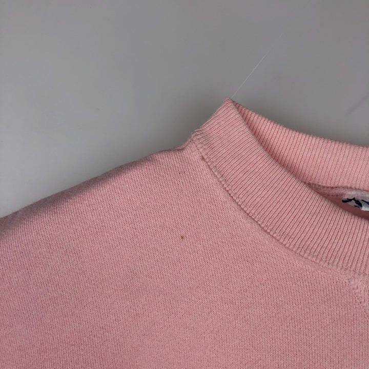 1980'S Hanes Blue Tag Printed Sweatshirt, Made in USA, Women's Size L (Equivalent), Vintage cotton pink type Vintage Second Hand