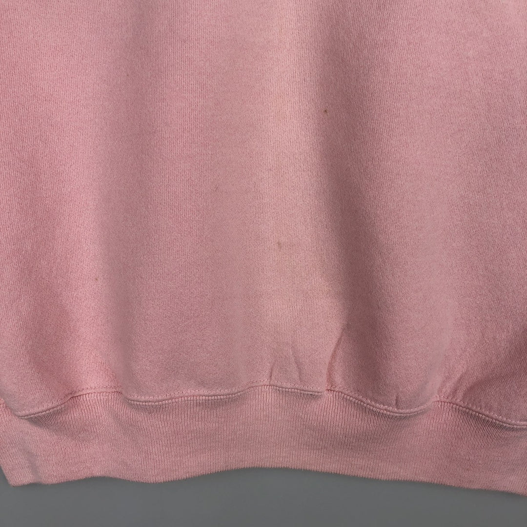 1980'S Hanes Blue Tag Printed Sweatshirt, Made in USA, Women's Size L (Equivalent), Vintage cotton pink type Vintage Second Hand