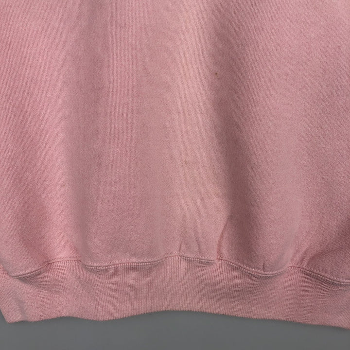 1980'S Hanes Blue Tag Printed Sweatshirt, Made in USA, Women's Size L (Equivalent), Vintage cotton pink type Vintage Second Hand