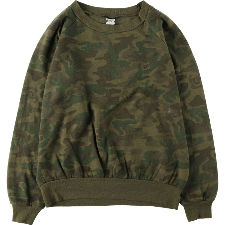 Camouflage sweatshirt, made in USA, women's size M equivalent. acrylic Khaki type Vintage Second Hand