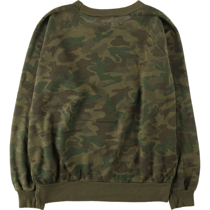 Camouflage sweatshirt, made in USA, women's size M equivalent. acrylic Khaki type Vintage Second Hand