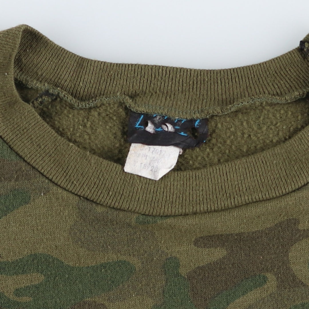 Camouflage sweatshirt, made in USA, women's size M equivalent. acrylic Khaki type Vintage Second Hand
